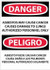 AccuformNMC Sign: Rectangle, "Danger - Asbestos May Cause Cancer" ESD22AD