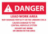 AccuformNMC Sign: Rectangle, "Danger - Lead Work Area" D680