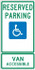 AccuformNMC ADA Traffic & Parking Sign: Rectangle, "Reserved Parking Van Accessible" TMS330H