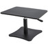 Create a standing work station virtually anywhere that meets the demand of your busy day. The High Rise Height Adjustable Laptop Riser is constructed of sturdy wood and steel. This stand is an ergonomic option that allows for maximum workspace with a small footprint.  Scratch resistant PVC coated work surface is 21inW x 13inD, allowing for the space to work comfortably.  Use the lever for simple and smooth height adjustment.  The heavy-duty steel piston allows for height adjustments from 12in to 15in above the desk or tabletop.  Note: Does not lower to a sitting position.  Weighs in at 8.75 lbs - so its portable and easy to move.