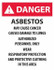 AccuformNMC Sign: Rectangle, "Danger - Asbestos May Cause Cancer" D1096