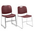 NATIONAL PUBLIC SEATING CORP 8508/4 National Public Seating 8500 Ultra-Compact Plastic Stack Chairs, Wine/Chrome, Set Of 4 Chairs