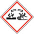 AccuformNMC Hazardous Material Label: "Corrosive/Acid Hazard", Square, 4" Wide, 4" High GHS2034AL2