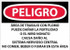 AccuformNMC Sign: Rectangle, "Peligro - Area De Trabajo Con Plomo Puede Danar La Fertiladad O El Nino Nonato" SPD26RD