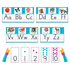 Help students learn numbers and letters with the Trend Color Harmony Photo Alphabet Bulletin Board Set. Acid-free paper pieces can be reused year after year.  Made from acid-free paper.  Includes number and letter cards.  2 pointers highlight letters or numbers.