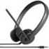 LENOVO, INC. 4XD0K25030 Lenovo Stereo Analog Headset - Stereo - Mini-phone (3.5mm) - Wired - Over-the-head - Binaural - Circumaural - Black