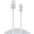 Braided cable design resists tangling, saving user time untangling ordinary round cables  Superior internal structural design capped by durable connector heads, resulting in much more durable cable than ordinary cables  White  10 ft. charge and sync USB to USB-C cable keeps compatible devices fully charged and synced