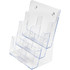 DEFLECT-O CORPORATION 77401 deflecto 6-Leaflet Tiered Desktop Lit. Holder - 6 Pocket(s) - 3 Tier(s) - 13.8in Height x 9in Width x 7.5in Depth - Desktop, Wall Mountable - Clear - Plastic - 1Each