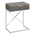 MONARCH PRODUCTS Monarch Specialties I 3475  Accent End Table, Rectangular, Dark Taupe/Chrome