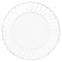 AMSCAN CO INC Amscan 438959.08  Scalloped Premium Plastic Plates With Trim, 10-1/4in, White/Silver, Pack Of 10 Plates