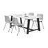 KFI FURNITURE, LLC 840031900296 KFI Studios Midtown Table With 4 Stacking Chairs, Designer White/Light Gray