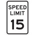 Lyle Signs T1-1012-EG12X18 Traffic & Parking Signs; MessageType: Speed Limit Signs ; Message or Graphic: Message Only ; Legend: Speed Limit 15 ; Graphic Type: None ; Reflectivity: Reflective; Engineer Grade ; Material: Aluminum