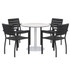 KENTUCKIANA FOAM INC 840031925459 KFI Studios Eveleen 5-Piece Outdoor Patio Set, 45-5/8inH x 30inW x 30inD, White Table, White/Gray Chairs