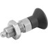 KIPP K0338.12903 M6x0.75, 10mm Thread Length, 3mm Plunger Diam, Locking Pin Knob Handle Indexing Plunger
