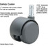 Master Caster MAS64234 Cushions, Casters & Chair Accessories; Caster Material: Nylon ; For Use With: Office and Home Furniture ; Caster Bearing Type: Plain ; Color: Matte Black ; Mount Type: Stem ; Caster Diameter: 2