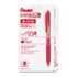 PENTEL OF AMERICA, LTD. BLN105B Pentel EnerGel-X Retractable Gel Pens, Fine Point, 0.5 mm, Red Barrel, Red Ink, Pack Of 12 Pens