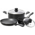 STARFRIT USA INC Starfrit 33059-002-0000  Simplicity Cookware, 5-Piece Set, Gunmetal/Black