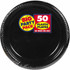 AMSCAN CO INC 630732.10 Amscan Plastic Plates, 10-1/4in, Jet Black, 50 Plates Per Big Party Pack, Set Of 2 Packs