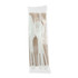 WORLD CENTRIC ASPSTN TPLA Wrapped Cutlery, Fork/Knife/Napkin/Spoon, Plastic, White, 250/Carton