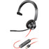 HP INC. Poly 767F7AA  Blackwire 3310 USB-A Headset - Mono - USB Type A, Mini-phone (3.5mm) - Wired - 32 Ohm - 20 Hz - 20 kHz - On-ear - Monaural - Open - 7.15 ft Cable - Omni-directional Microphone - Black