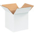 B O X MANAGEMENT, INC. Partners Brand BINP1155G  Corrugated Boxes, 7in x 7in x 7in, White, Pack Of 25 Boxes