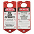 BRADY WORLDWIDE, INC. 262-65960 Labeled Lockout Hasps, 3 in W x 7 1/4 in L, Red