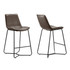 GLAMOUR HOME GHSTL-1271  Amery Bar Stools, Black/Brown, Set Of 2 Stools