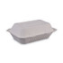 BOARDWALK HINGEWFHG1C9 Bagasse Food Containers, Hinged-Lid, 1-Compartment 9 x 6 x 3.19, White, Sugarcane, 125/Sleeve, 2 Sleeves/Carton