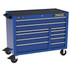 Proto J555041B-11BL Tool Roller Cabinets; Drawers Range: 10 - 15 Drawers ; Overall Weight Capacity: 900lb ; Top Material: Vinyl ; Color: Gloss Blue ; Locking Mechanism: Keyed ; Width Range: 48" and Wider