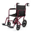 MEDLINE INDUSTRIES, INC. Medline MDS808210ARE  Aluminum Transport Chair, 12in Wheels, Red