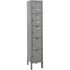 Hallowell U1226-5A-HG 1-Wide Locker: 12" Wide, 66" High, Padlock