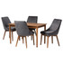 WHOLESALE INTERIORS, INC. Baxton Studio 2721-10293-9305  Gilmore 5-Piece Dining Set, Gray/Walnut