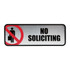 CONSOLIDATED STAMP MFG CO COSCO 98208  Brushed Metal "No Soliciting" Sign, 3in x 9in