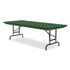 CORRELL, INC. RA3072294P Adjustable Folding Tables, Rectangular, 72" x 30" x 22" to 32", Green Top, Black Base, 4/Pallet