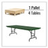 CORRELL, INC. RA3072294P Adjustable Folding Tables, Rectangular, 72" x 30" x 22" to 32", Green Top, Black Base, 4/Pallet