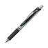 PENTEL OF AMERICA, LTD. Pentel BLN73AUOM EnerGel RTX Retractable Liquid Gel Pens, Needle Point, 0.3 mm, Black/Silver Barrel, Black Ink, Pack Of 12