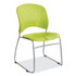 SAFCO PRODUCTS 6804GN Reve GuestBistro Chair with Sled Base, Supports Up to 250 lb, 18" Seat Height, Green Seat/Back, Silver Base, 2/Carton