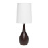 ALL THE RAGES INC LT3303-RBZ Simple Designs 1-Light Teardrop Table Lamp, 19-1/2inH, White Shade/Restoration Bronze Base