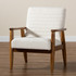 WHOLESALE INTERIORS, INC. Baxton Studio 2721-12960  Stratton Mid-Century Modern Armchair, Cream/Walnut Brown