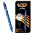 BIC CORP BIC RGLCG11-BLU  Gel-ocity Quick Dry Retractable Gel Pens, Medium Point, 0.7 mm, Blue Barrel, Blue Ink, Pack Of 12