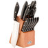 GIBSON OVERSEAS INC. 60772.14 Oster Huxford 14-Piece Stainless-Steel Cutlery Knife Set With Wooden Block, Black