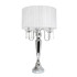 ALL THE RAGES INC Elegant Designs LT1034-WHT  Romantic Crystal-Drop Table Lamp, 27inH, White Shade/Chrome Base