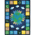 MILLIKEN & COMPANY Joy Carpets 1745C-01  Kids Essentials Rectangle Area Rug, One World, 5-1/3ft x 7-33/50ft, Neutral