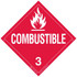 Labelmaster Z-EZ9 DOT Placards & Holders; Legend: Combustible ; Material: Vinyl ; Legend Color: Red ; Placard Coating: UV ; Language: English