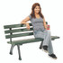 GLOBAL INDUSTRIAL 240125GN Recycled Plastic Benches with Back, 48" x 23" x 28", Green Seat/Back, Green Base