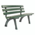 GLOBAL INDUSTRIAL 240125GN Recycled Plastic Benches with Back, 48" x 23" x 28", Green Seat/Back, Green Base