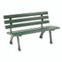 GLOBAL INDUSTRIAL 240125GN Recycled Plastic Benches with Back, 48" x 23" x 28", Green Seat/Back, Green Base
