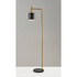 ADESSO INC Adesso 3159-01  Emmett Floor Lamp, 61inH, Black Shade/Antique Brass And Black Base