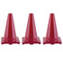 CHAMPION SPORTS Champion Sports Hi-Visibility Flexible Vinyl Cone, 12", Red, Pack of 3