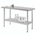 GLOBAL INDUSTRIAL 319055 Work Table with Undershelf, Rectangular, 48 x 24 x 35, Silver Top, Silver Base/Legs